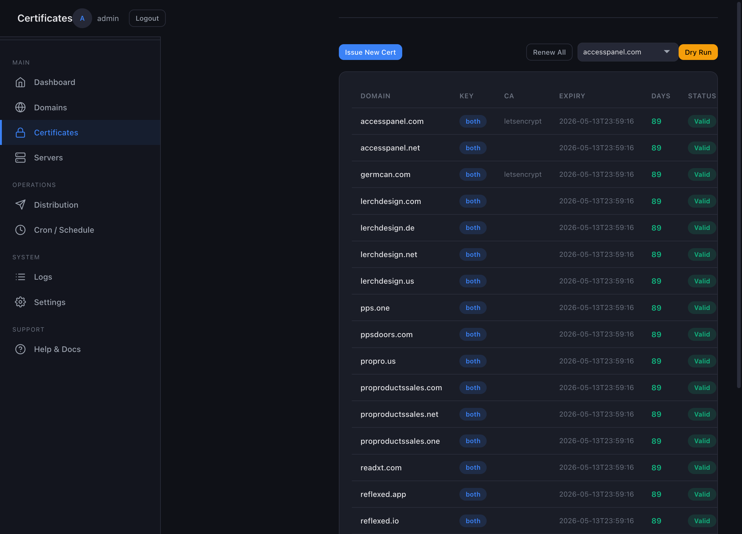 CertForge dashboard